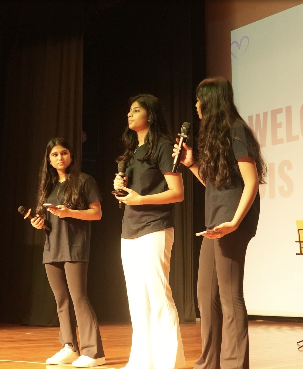 Speaking on stage